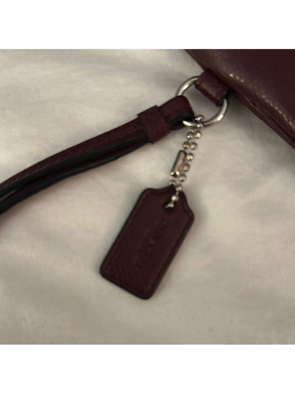 Coach Burgundy Leather Clutch Wristlet - Picture 5 of 9